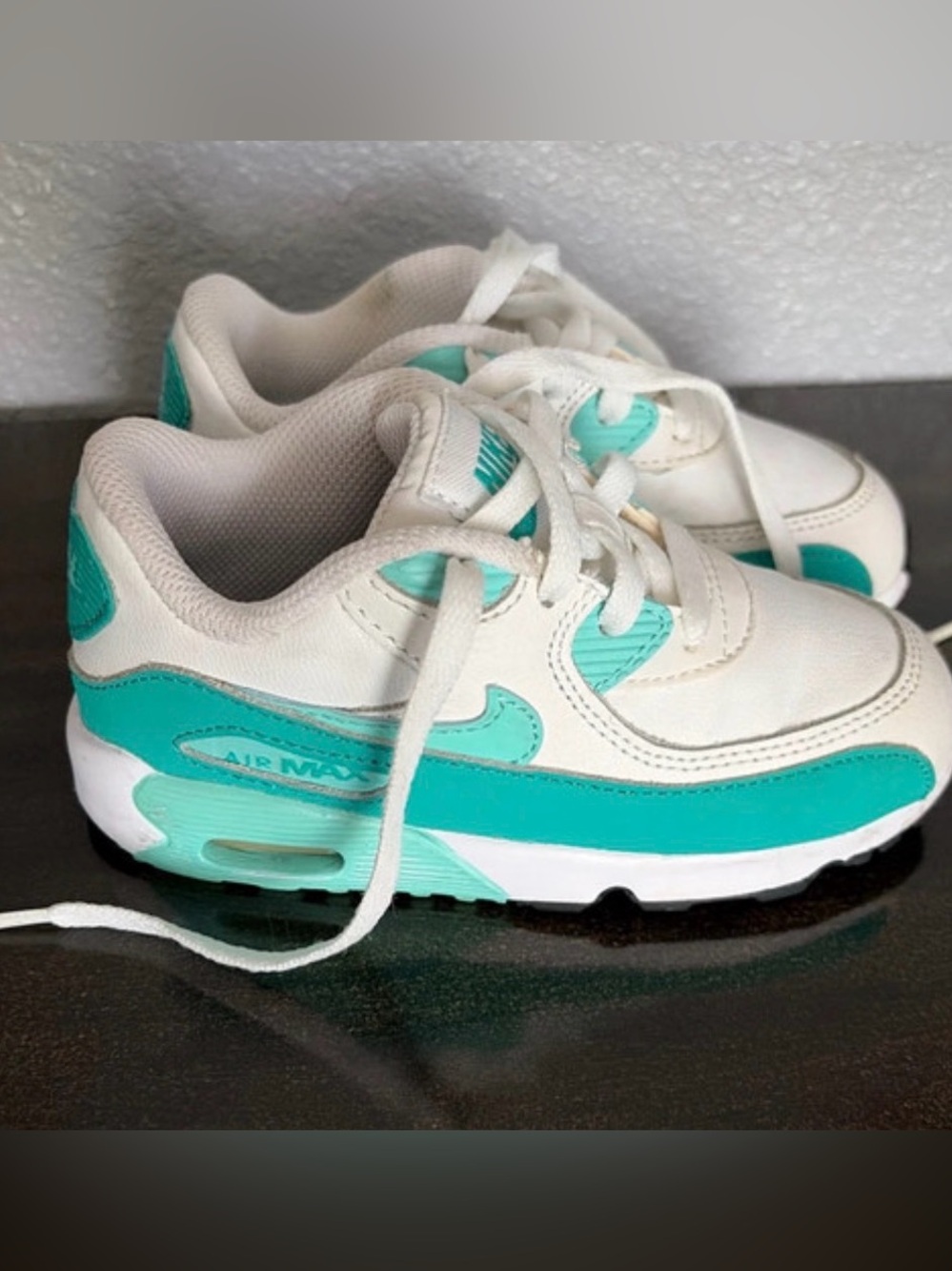 Nike Kids White and Teal Air Max Sneakers